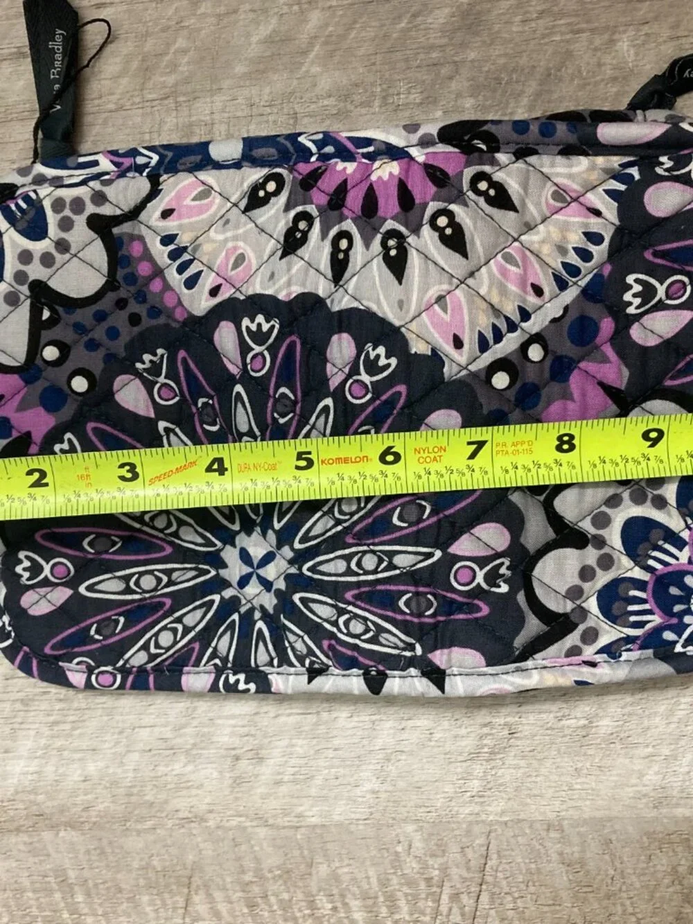 Vera Bradley Quilted Purple Black Bi Fold Cosmetic Travel Organizer